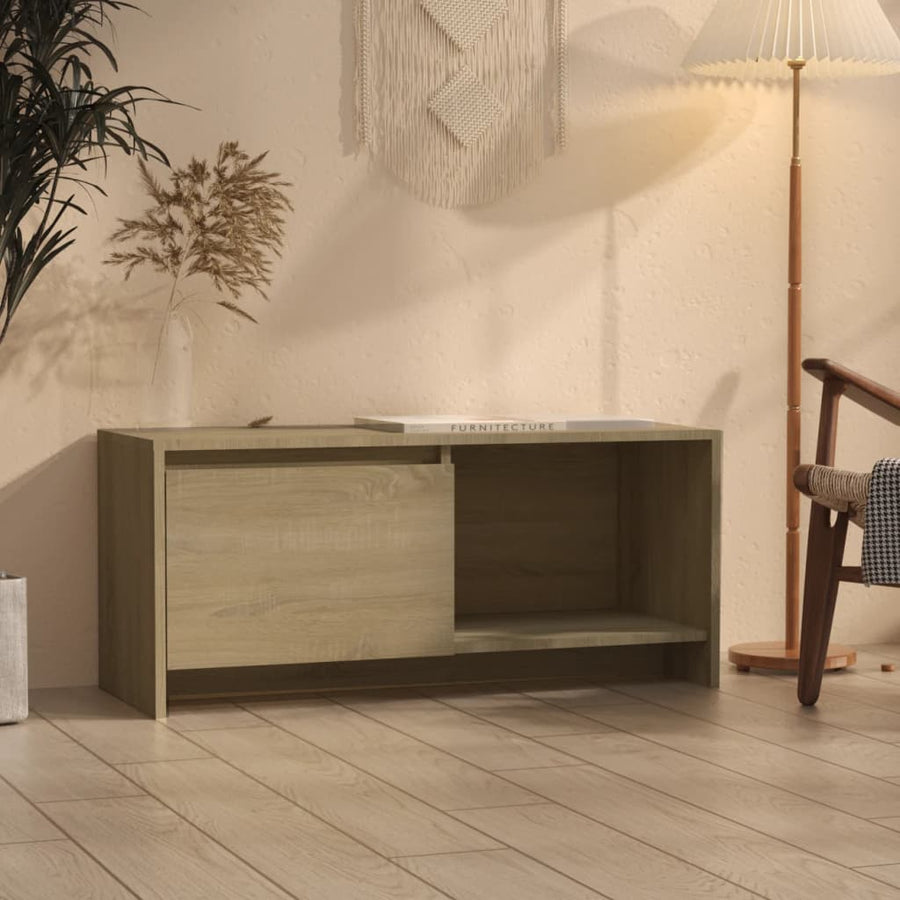 Tv-Meubel 90X35X40 Cm Bewerkt Hout Kleurig Sonoma eiken