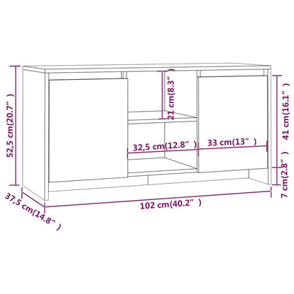 Tv-Meubel 02X37,5X52,5 Cm Spaanplaat Betongrijs