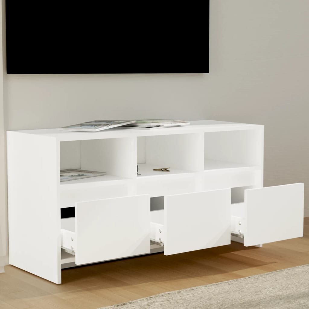 Tv-meubel 102x37,5x52,5 cm bewerkt hout wit