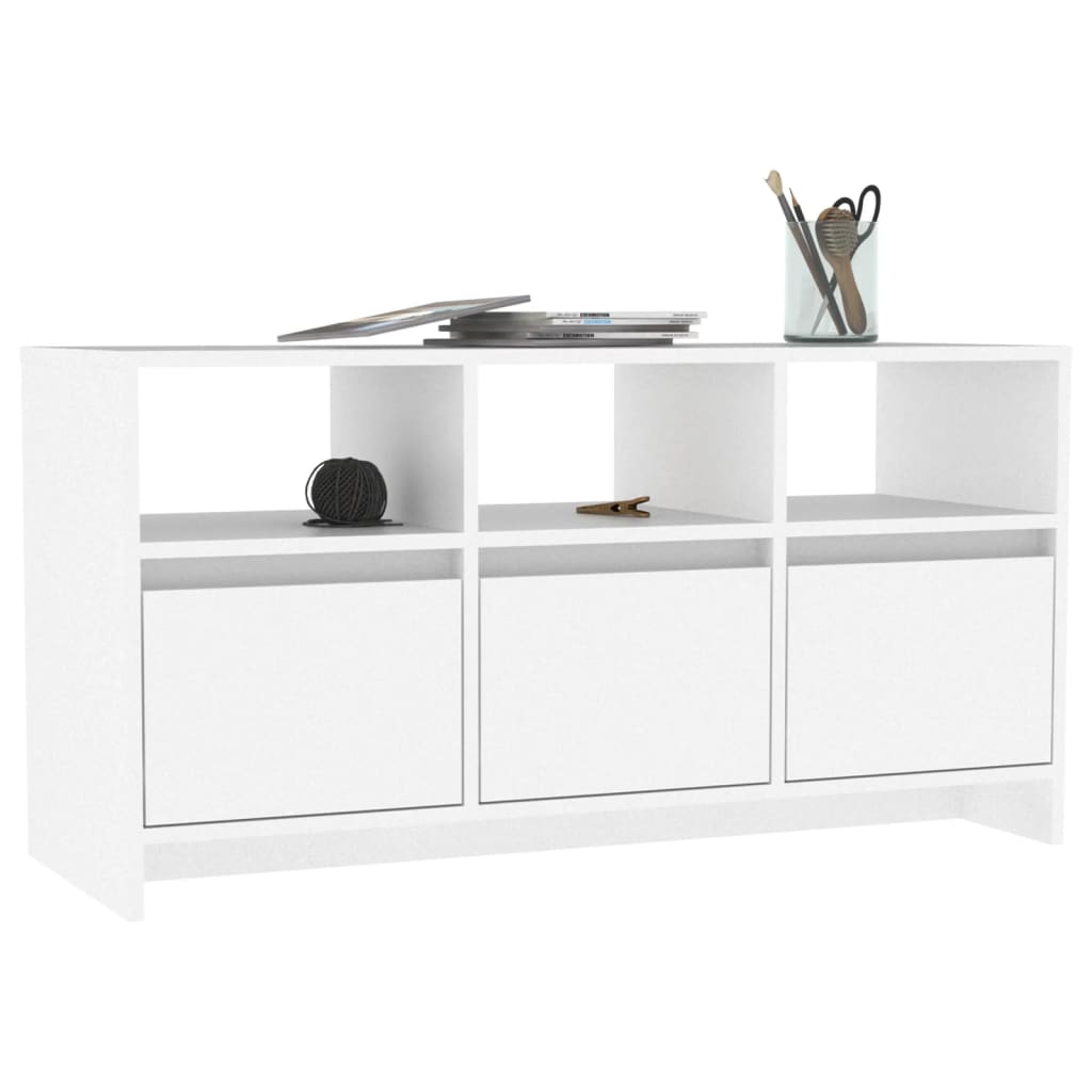 Tv-meubel 102x37,5x52,5 cm bewerkt hout wit