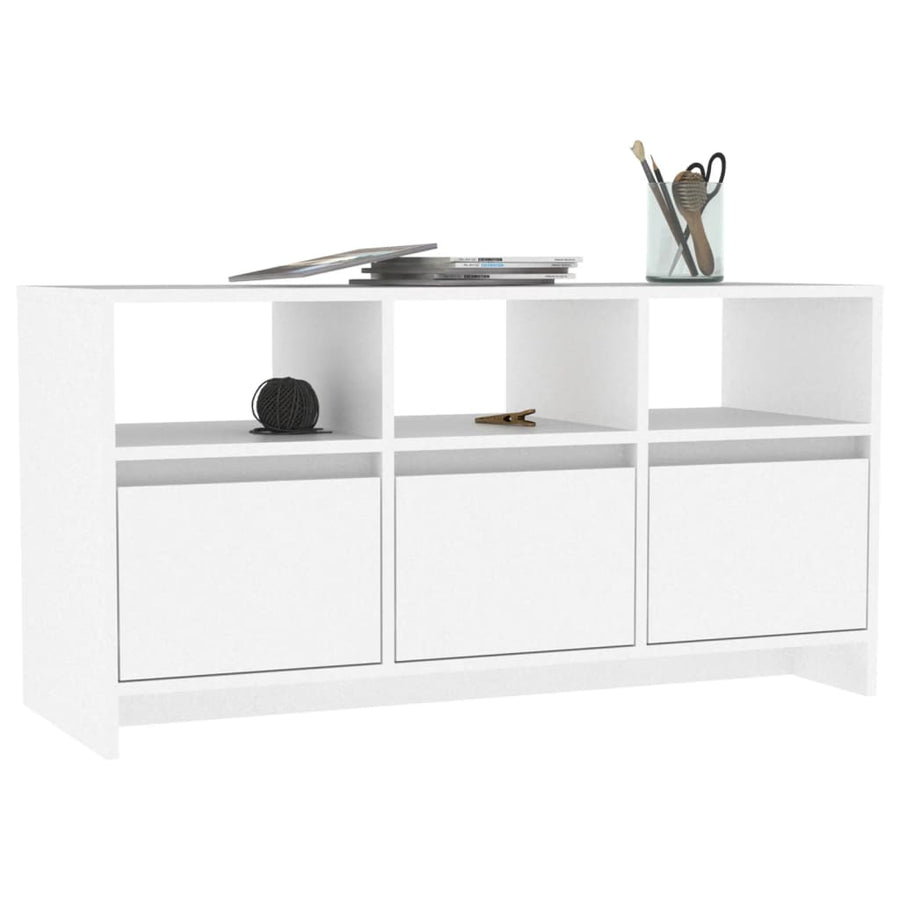 Tv-meubel 102x37,5x52,5 cm bewerkt hout wit
