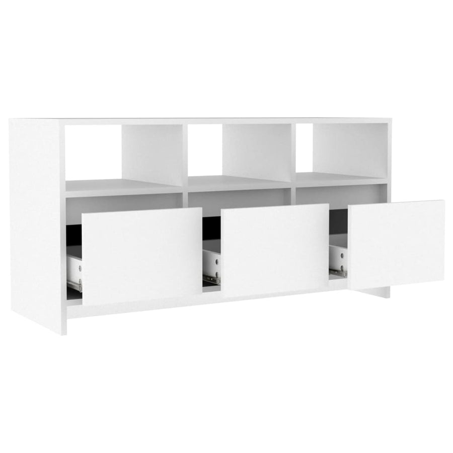 Tv-meubel 102x37,5x52,5 cm bewerkt hout wit