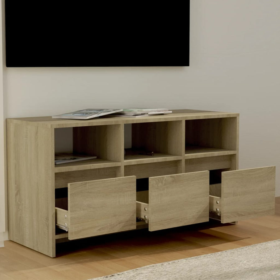 Tv-meubel 102x37,5x52,5 cm bewerkt hout sonoma eikenkleurig