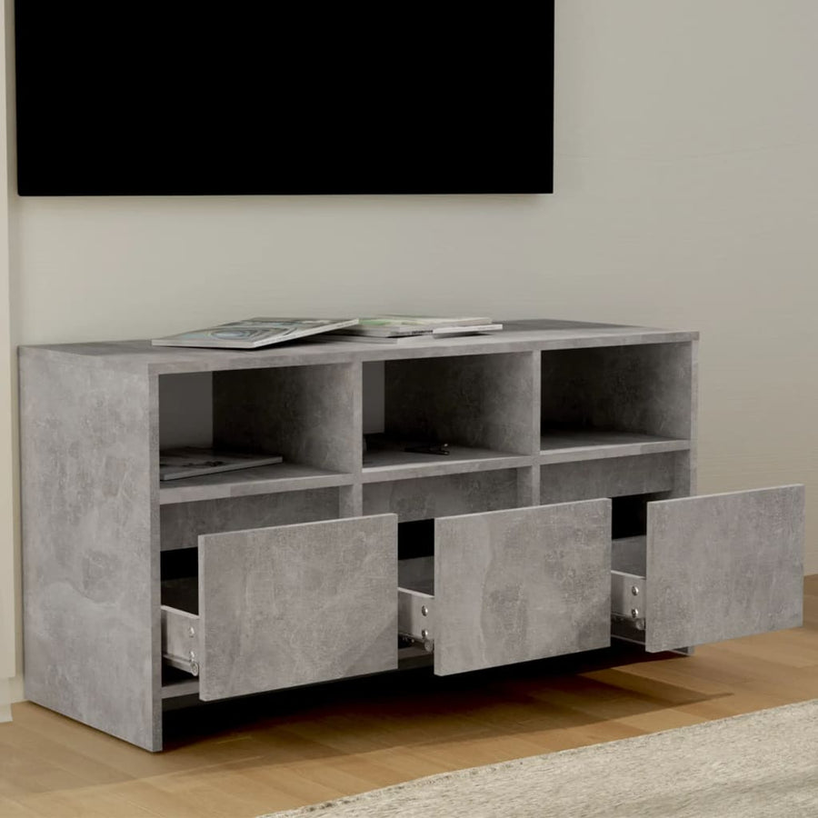 Tv-meubel 102x37,5x52,5 cm bewerkt hout betongrijs