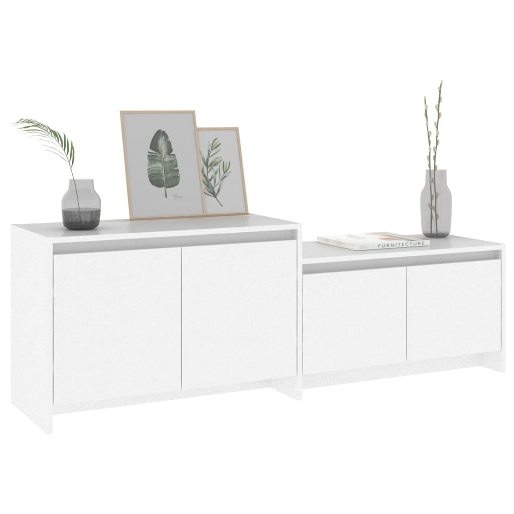 Tv-Meubel 146,5X35X50 Cm Bewerkt Hout Wit