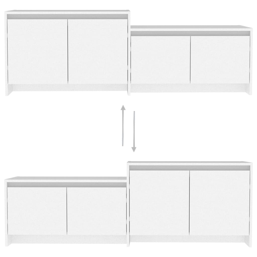 Tv-Meubel 146,5X35X50 Cm Bewerkt Hout Wit