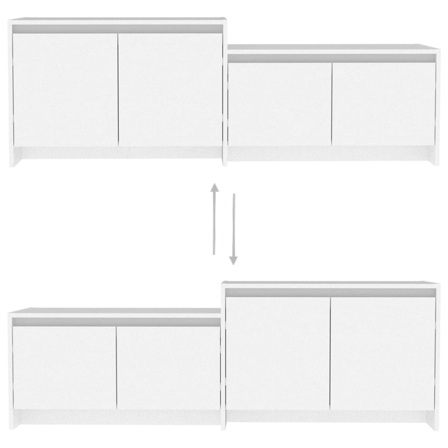 Tv-Meubel 146,5X35X50 Cm Bewerkt Hout Wit