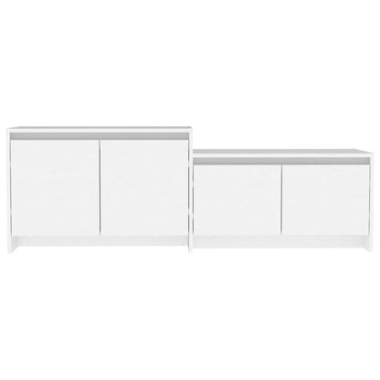 Tv-Meubel 146,5X35X50 Cm Bewerkt Hout Wit