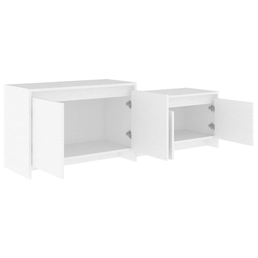 Tv-Meubel 146,5X35X50 Cm Bewerkt Hout Wit