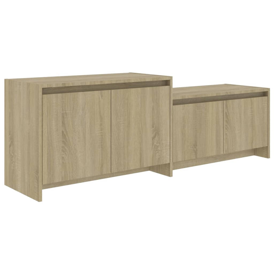 Tv-Meubel 146,5X35X50 Cm Bewerkt Hout Kleurig Sonoma eiken