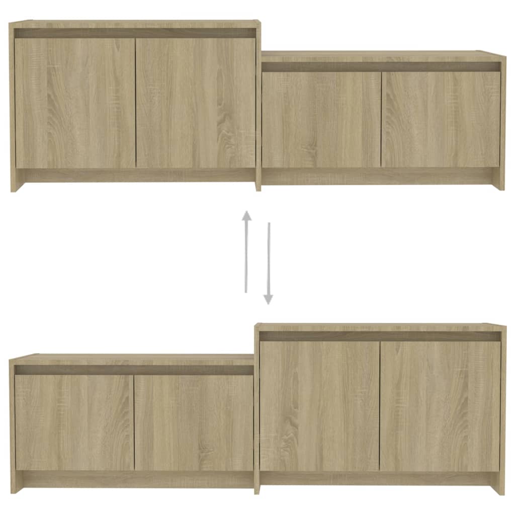 Tv-Meubel 146,5X35X50 Cm Bewerkt Hout Kleurig Sonoma eiken
