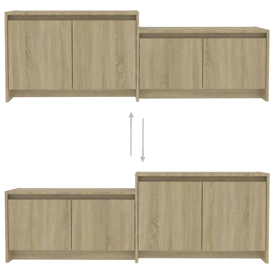 Tv-Meubel 146,5X35X50 Cm Bewerkt Hout Kleurig Sonoma eiken