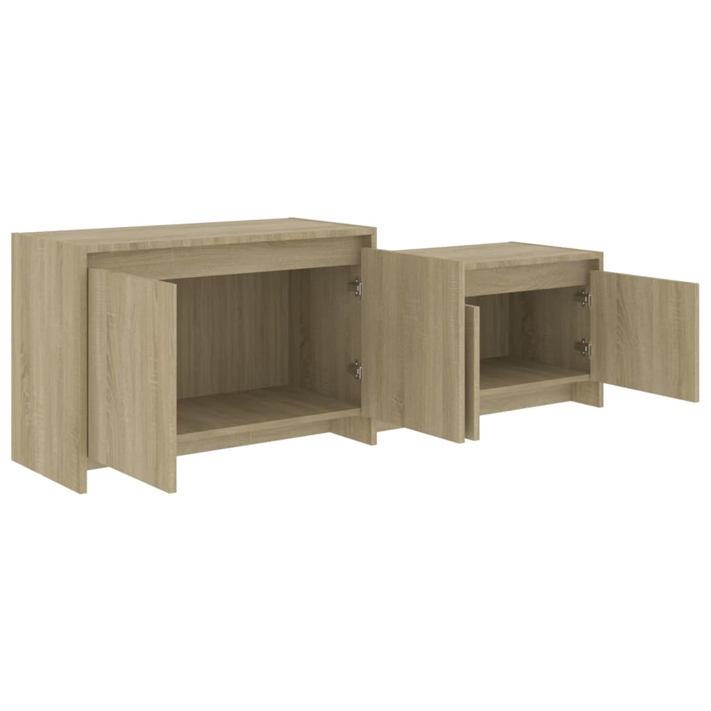 Tv-Meubel 146,5X35X50 Cm Bewerkt Hout Kleurig Sonoma eiken