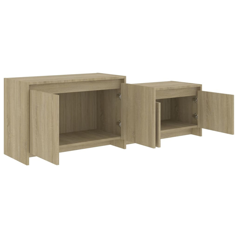 Tv-Meubel 146,5X35X50 Cm Bewerkt Hout Kleurig Sonoma eiken