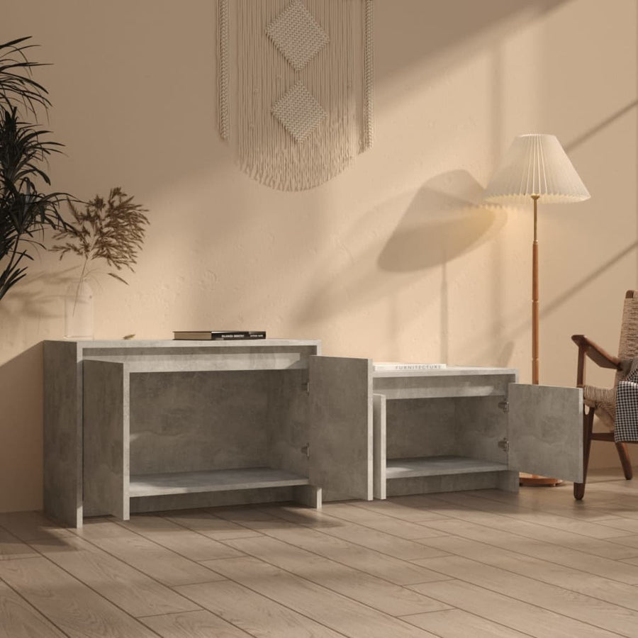 Tv-Meubel 146,5X35X50 Cm Bewerkt Hout Betongrijs