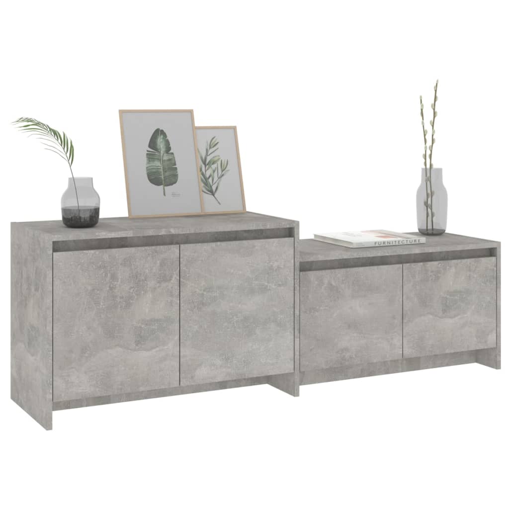Tv-Meubel 146,5X35X50 Cm Bewerkt Hout Betongrijs