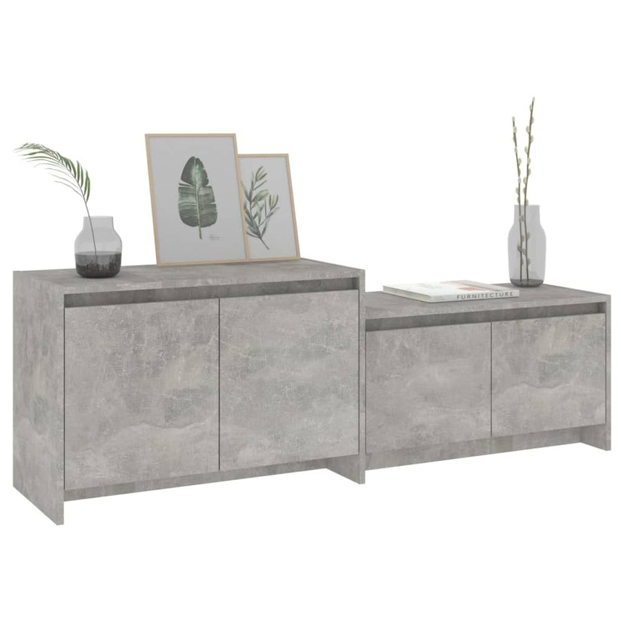 Tv-Meubel 146,5X35X50 Cm Bewerkt Hout Betongrijs
