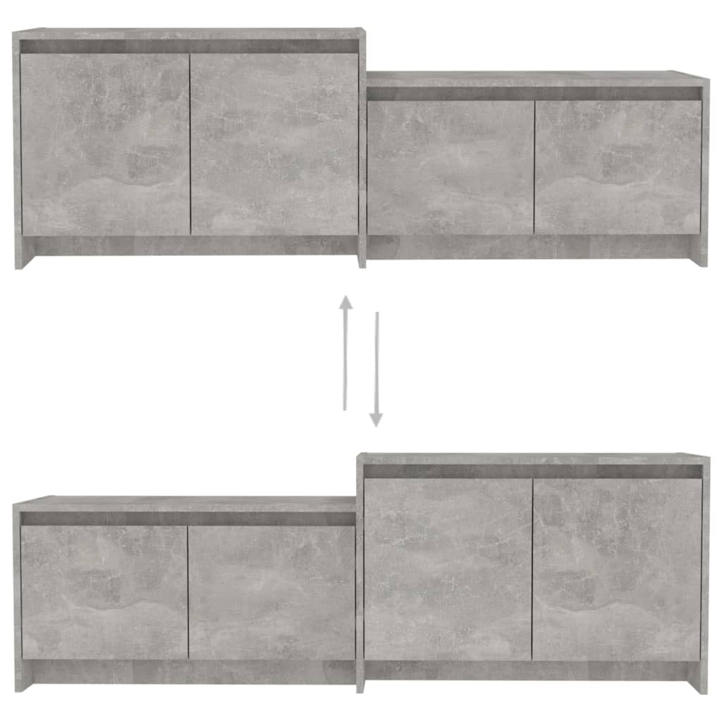 Tv-Meubel 146,5X35X50 Cm Bewerkt Hout Betongrijs