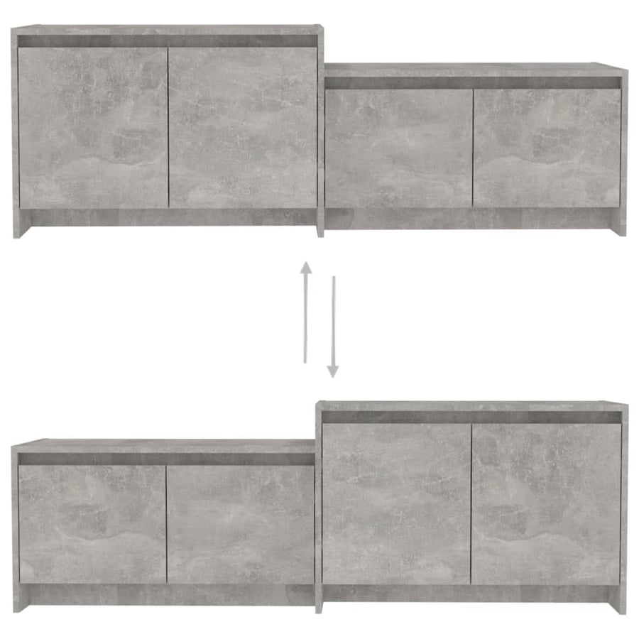 Tv-Meubel 146,5X35X50 Cm Bewerkt Hout Betongrijs