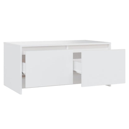 Salontafel 90X50X4,5 Cm Bewerkt Hout Wit