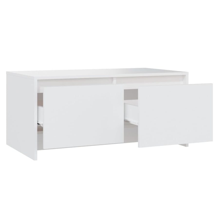Salontafel 90X50X4,5 Cm Bewerkt Hout Wit