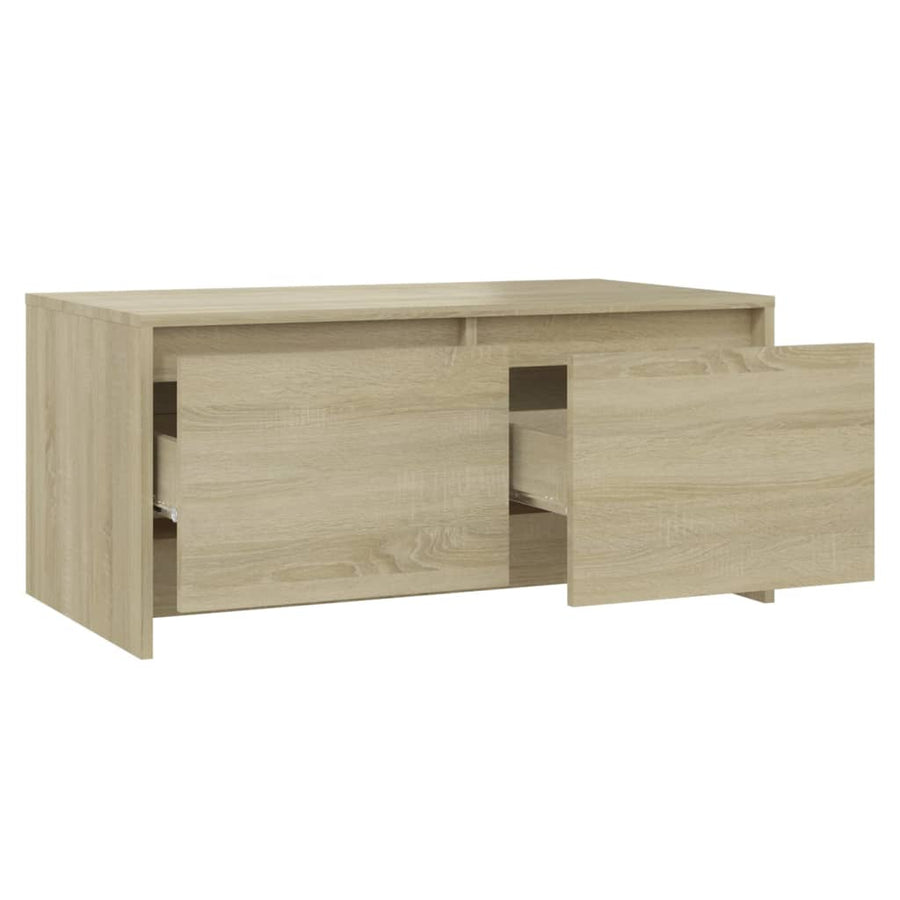 Salontafel 90X50X41,5 Cm Bewerkt Hout Kleurig Sonoma eiken