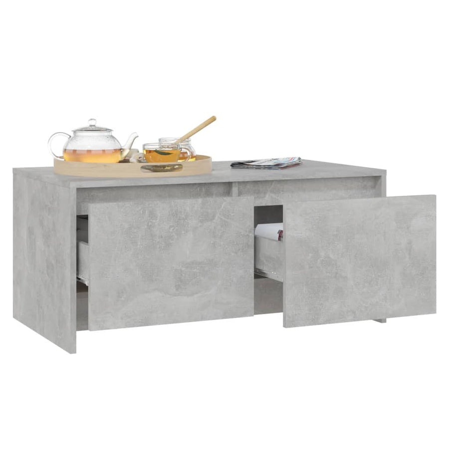 Salontafel 90X50X41,5 Cm Bewerkt Hout Betongrijs
