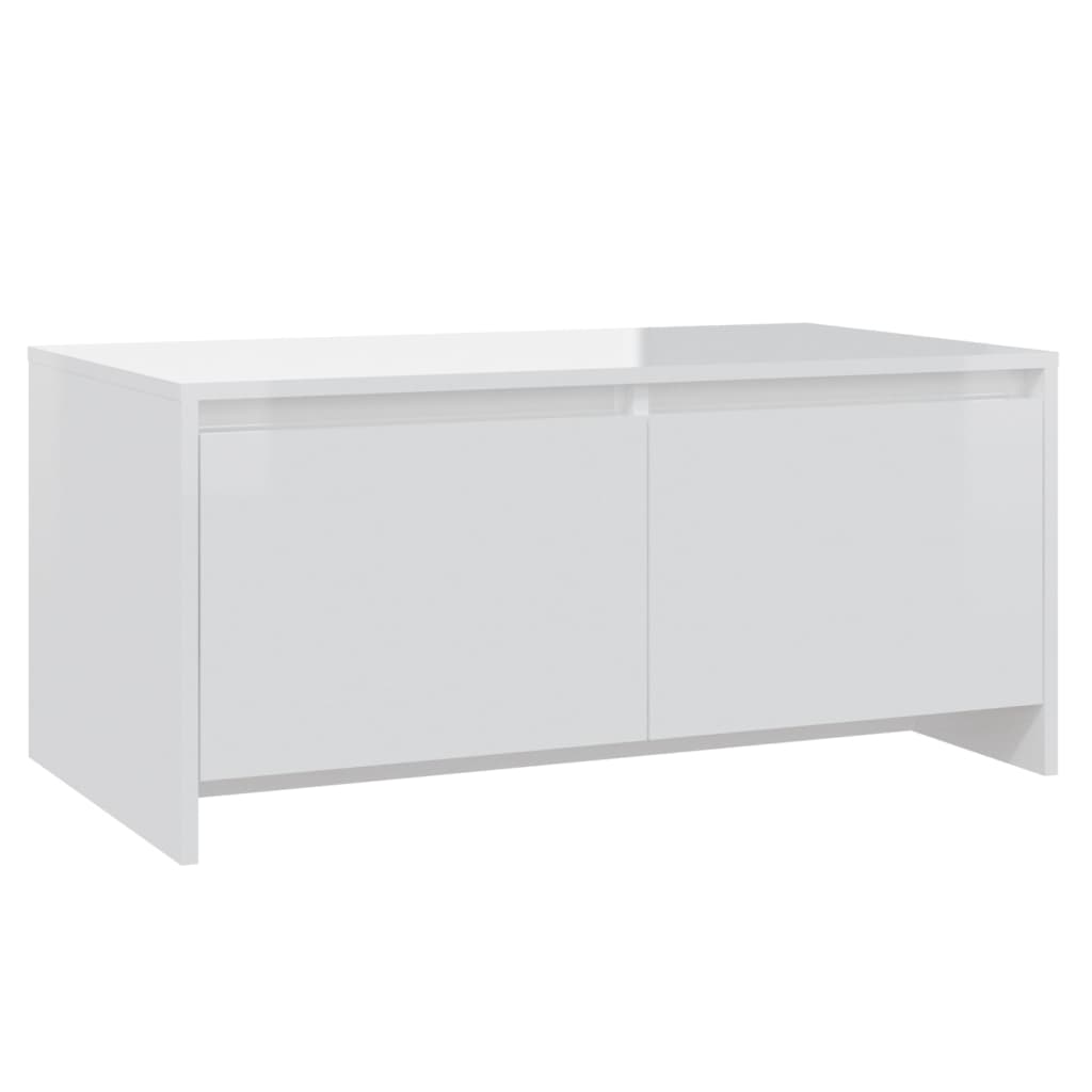 Salontafel 90X50X4,5 Cm Spaanplaat Hoogglans wit