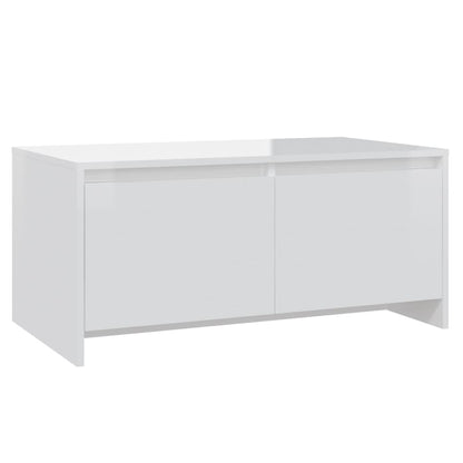 Salontafel 90X50X4,5 Cm Spaanplaat Hoogglans wit