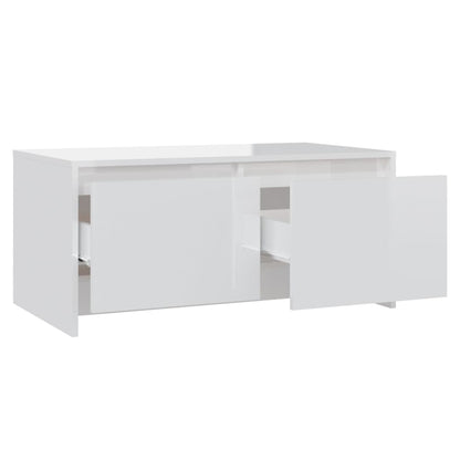Salontafel 90X50X4,5 Cm Spaanplaat Hoogglans wit