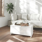 Coffee table 90x50x41.5 cm engineered wood high gloss white