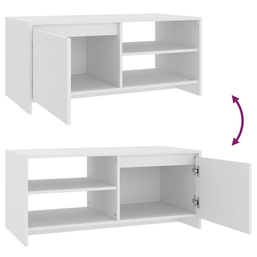 Salontafel 102X50X45 Cm Bewerkt Hout Wit