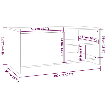 Salontafel 102X50X45 Cm Bewerkt Hout Wit