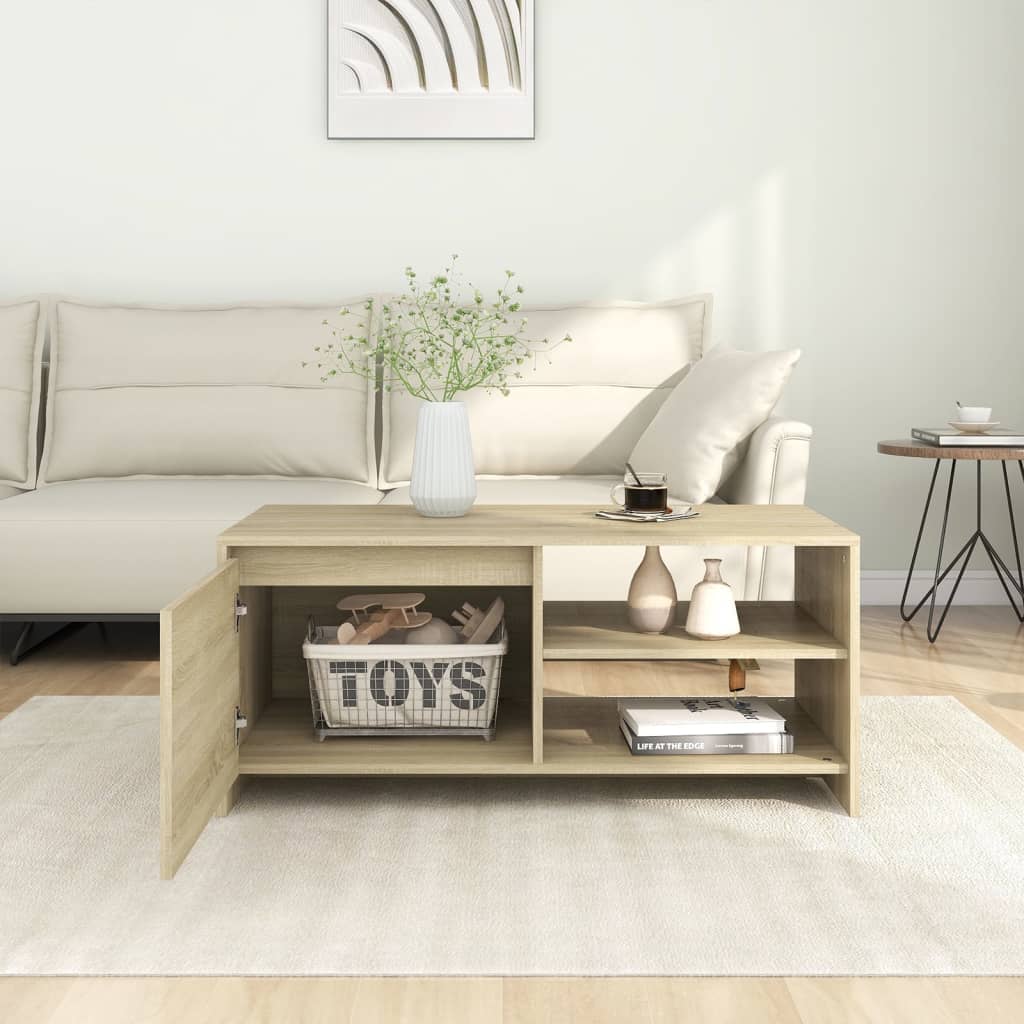 Salontafel 102x50x45 cm bewerkt hout sonoma eikenkleurig