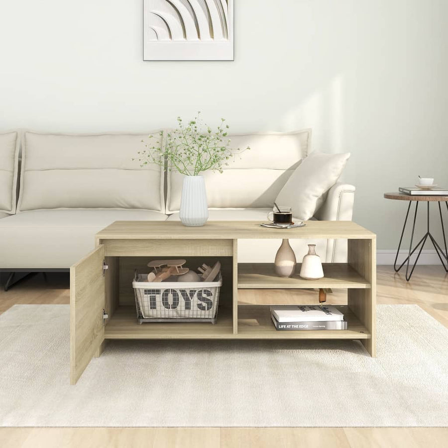Salontafel 102x50x45 cm bewerkt hout sonoma eikenkleurig