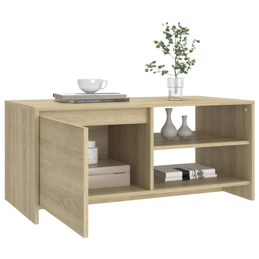 Salontafel 102x50x45 cm bewerkt hout sonoma eikenkleurig