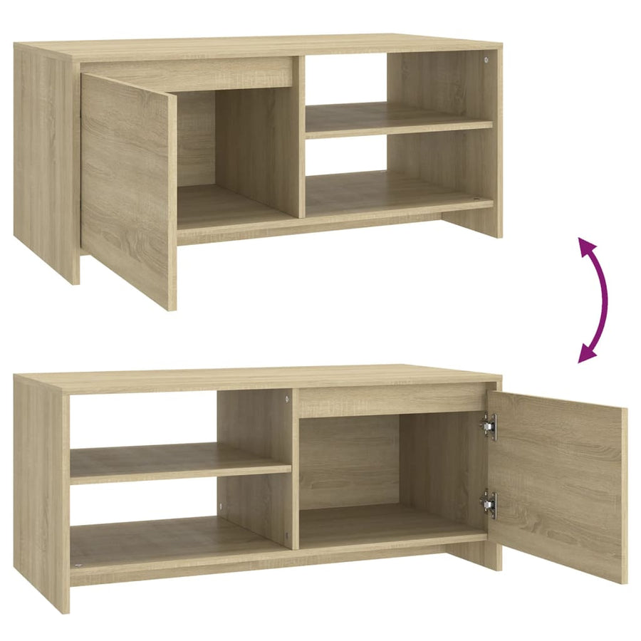 Salontafel 102x50x45 cm bewerkt hout sonoma eikenkleurig