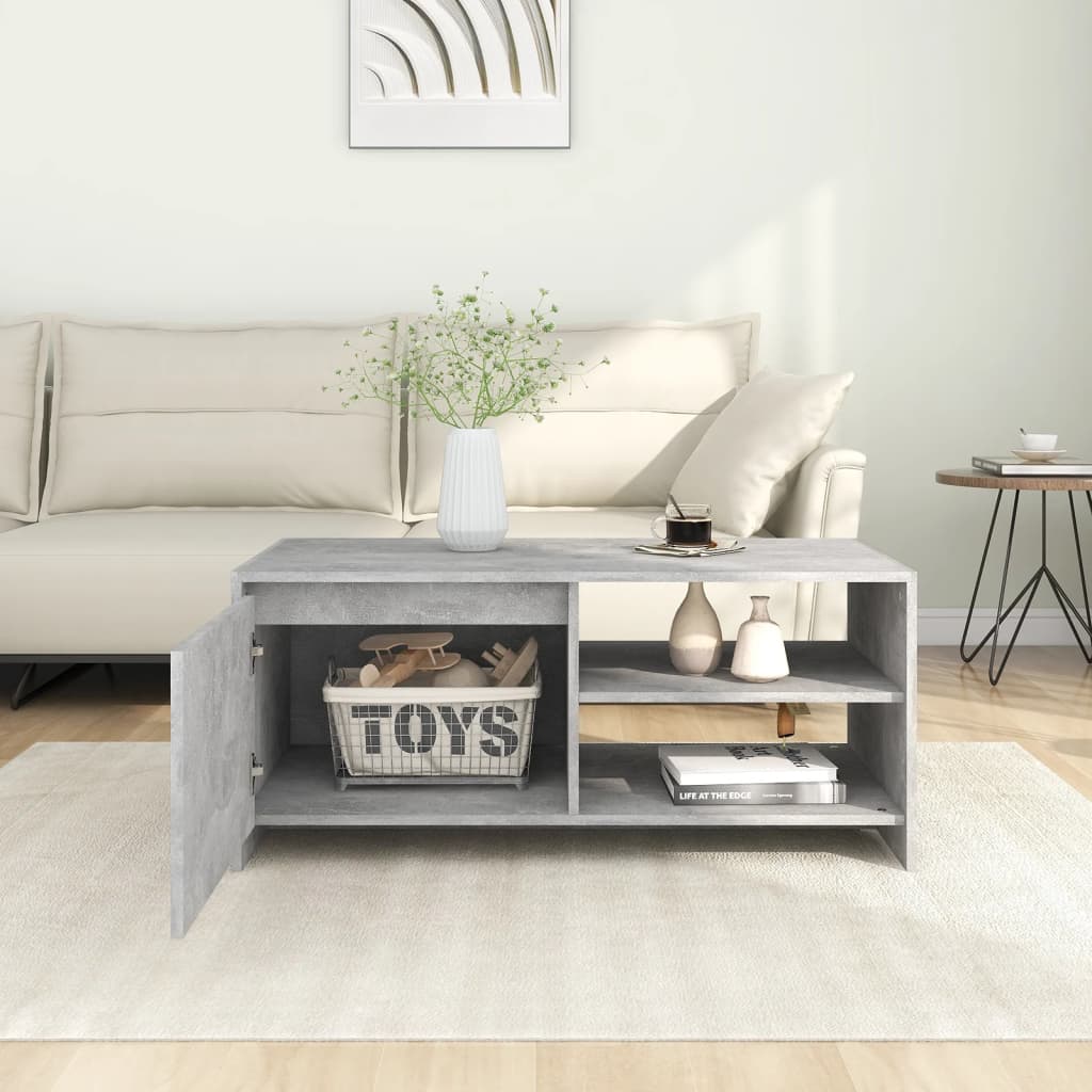 Salontafel 102X50X45 Cm Bewerkt Hout Betongrijs