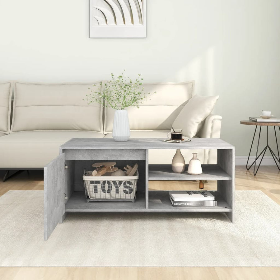 Salontafel 102X50X45 Cm Bewerkt Hout Betongrijs
