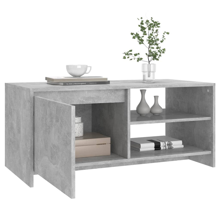 Salontafel 102X50X45 Cm Bewerkt Hout Betongrijs