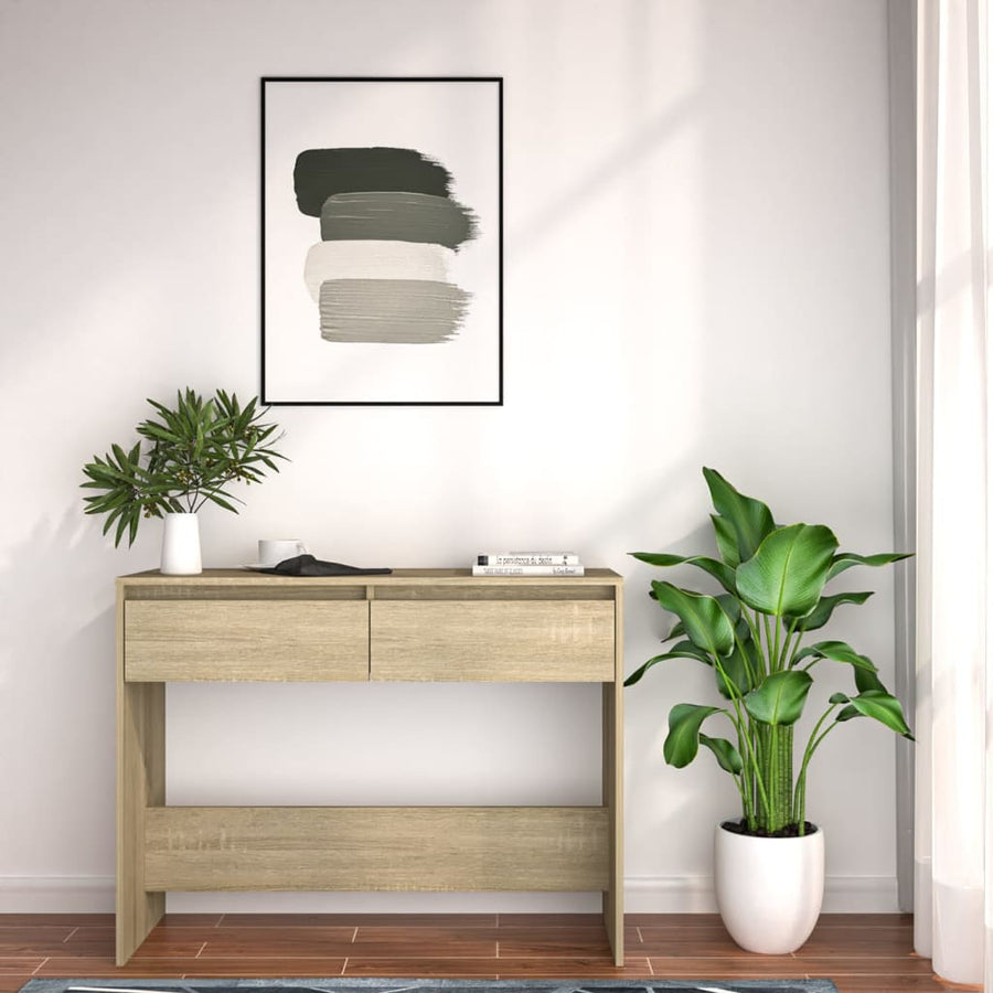 Wandtafel 100X35X76,5 Cm Bewerkt Hout Kleurig Sonoma eiken