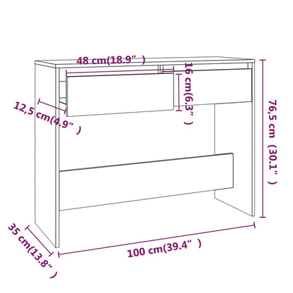 Wandtafel 100X35X76,5 Cm Bewerkt Hout Kleurig Sonoma eiken