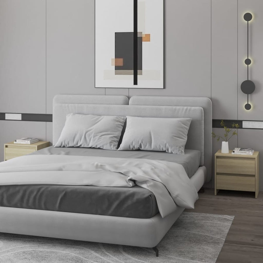 Nachtkastjes 45X34,5X44,5 Xm Spaanplaat Kleur 2 Sonoma eiken