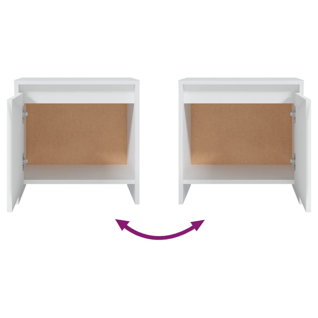 Nachtkastjes 45X34X44,5 Cm Spaanplaat 2 Wit