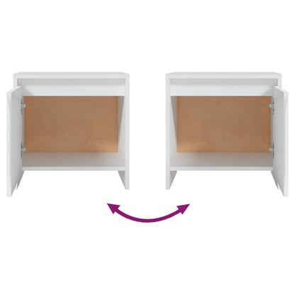 Nachtkastjes 45X34X44,5 Cm Spaanplaat 2 Wit