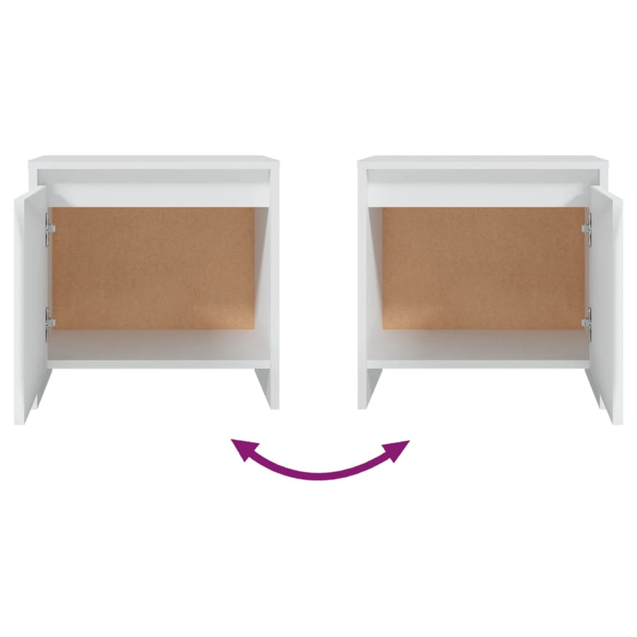 Nachtkastjes 45X34X44,5 Cm Spaanplaat 2 Wit