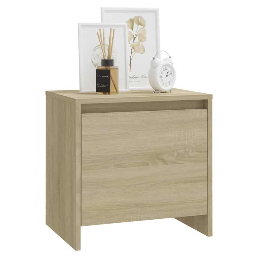 Nachtkastje 45X34X44,5 Cm Bewerkt Hout Kleurig 1 Sonoma eiken