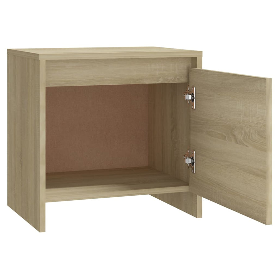 Nachtkastje 45X34X44,5 Cm Bewerkt Hout Kleurig 1 Sonoma eiken