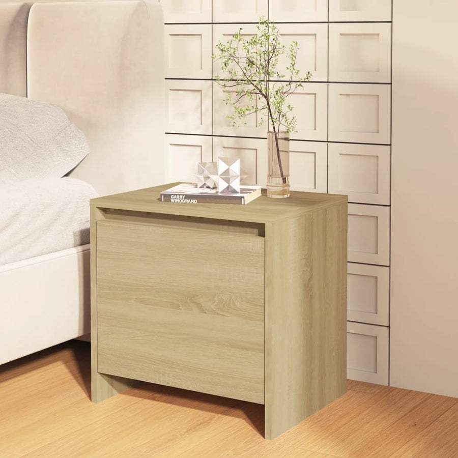 Nachtkastje 45X34X44,5 Cm Bewerkt Hout Kleurig 1 Sonoma eiken
