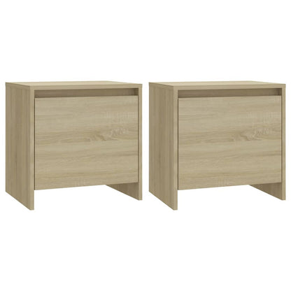 Nachtkastjes 45X34X44,5 Cm Bewerkt Hout Kleur 2 Sonoma eiken